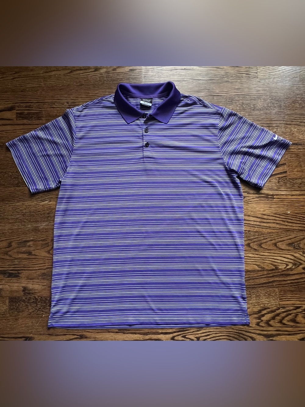 Nike Purple Striped Golf Polo